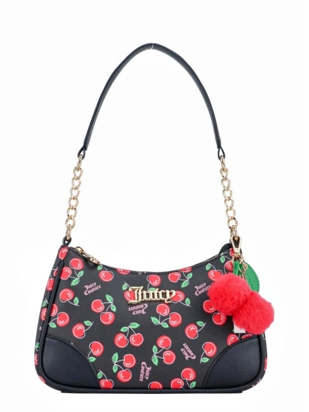 Juicy Couture Cherry Darlin' Shoulder Bag Cherry Print Shoulder Bag Black & Red